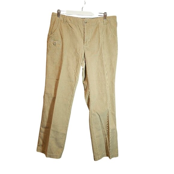 Columbia Womens 16 Tan Corduroy Pants With Button Accent Pocket office casual - Picture 1 of 14